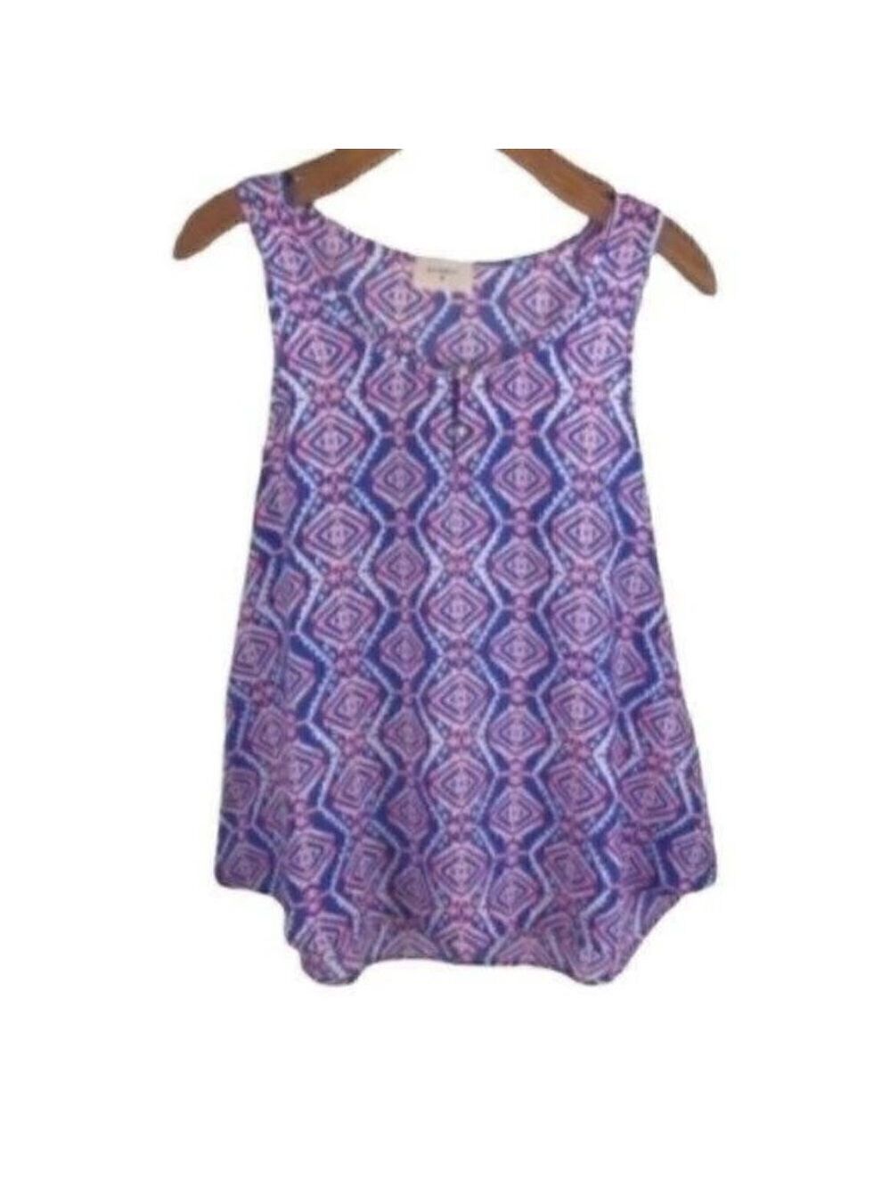 EVERLY Sleeveless Geometric Aztec Blouse Size Medium